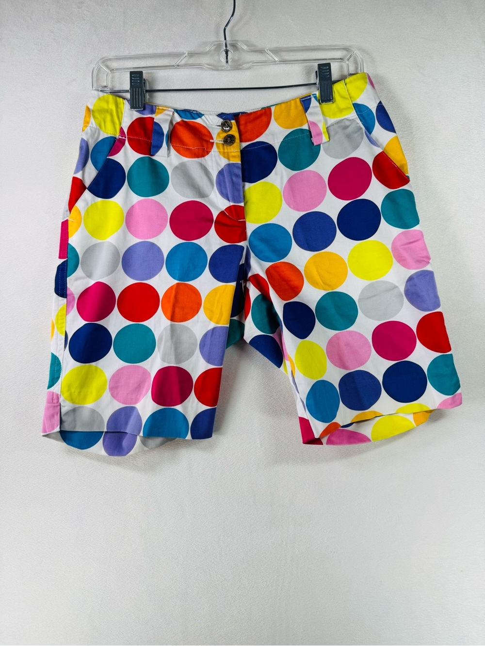 Loudmouth Multicolor Polka Dot Swim Shorts — White Base with Bright Dots